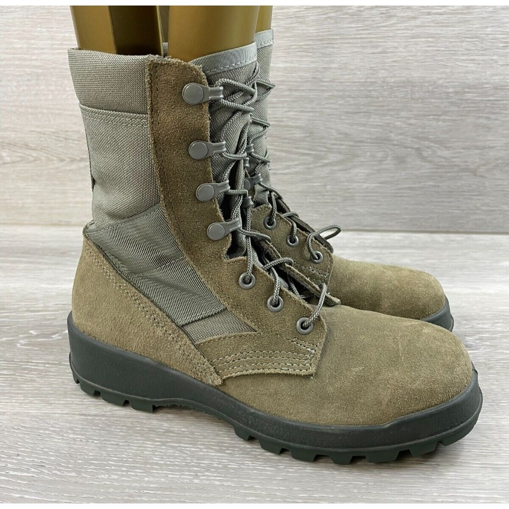 UFCW Mondo PT‎ 8430 Men's Military Boot Green Leather 6 Hot Weather Steel Toe